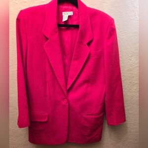 Vintage 90s Talbots Red Wool Blazer Made in USA